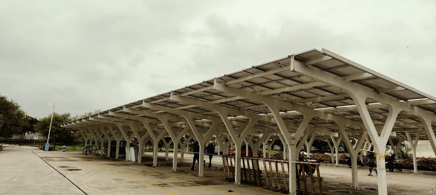 Solar carport installation for Secure Meters Ltd, Sanand