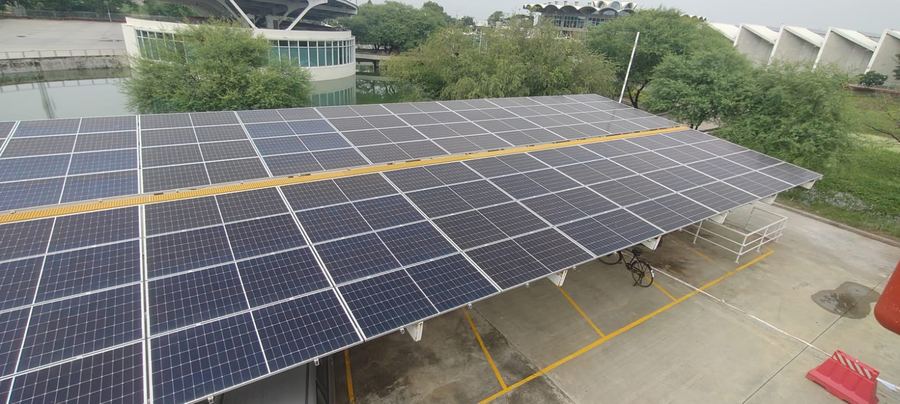 Rooftop solar panel installation for Secure Meters Ltd
